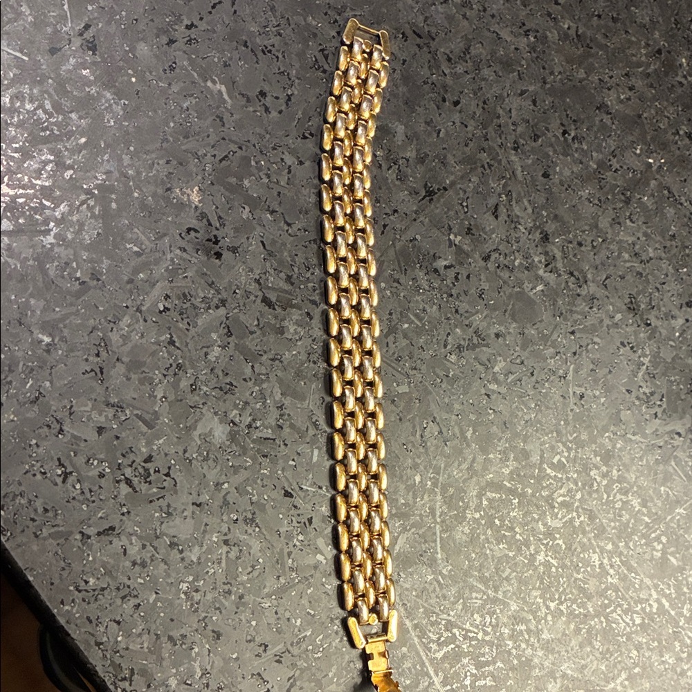Gold plated and silver mix watch bracelet